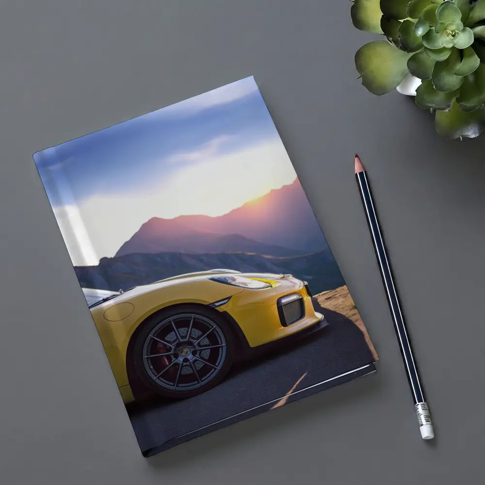 Yellow Porsche 911 GT2 Mountain Sunset – Notebooks