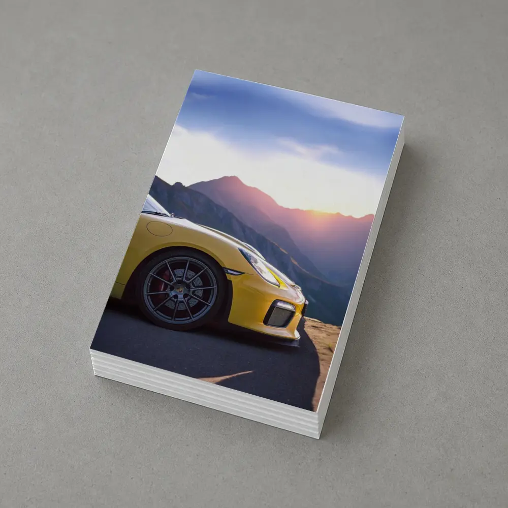 Yellow Porsche 911 GT2 Mountain Sunset – Postcards