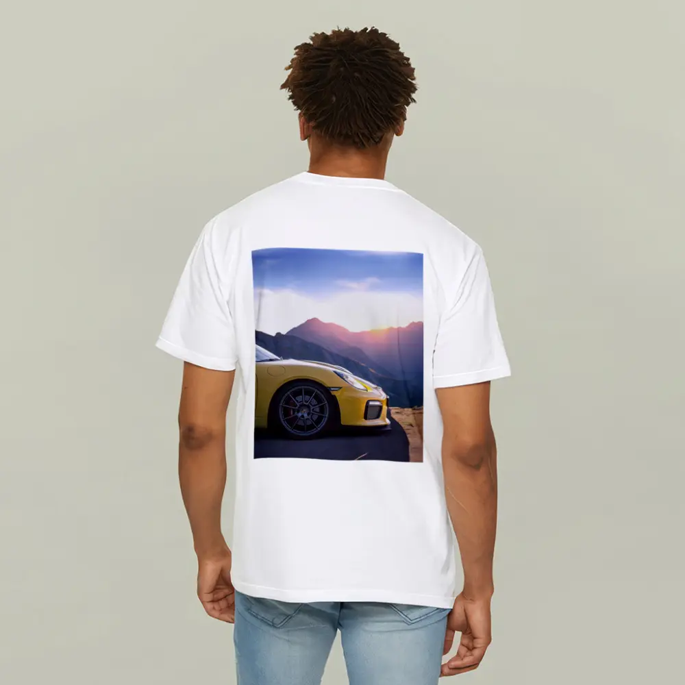 Yellow Porsche 911 GT2 Mountain Sunset – T-Shirts