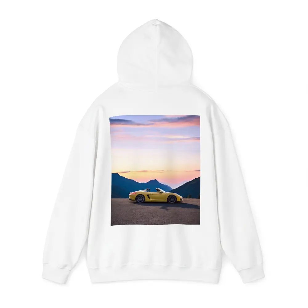 Porsche Boxster Spyder Yellow Mountain Sunset – Hoodies