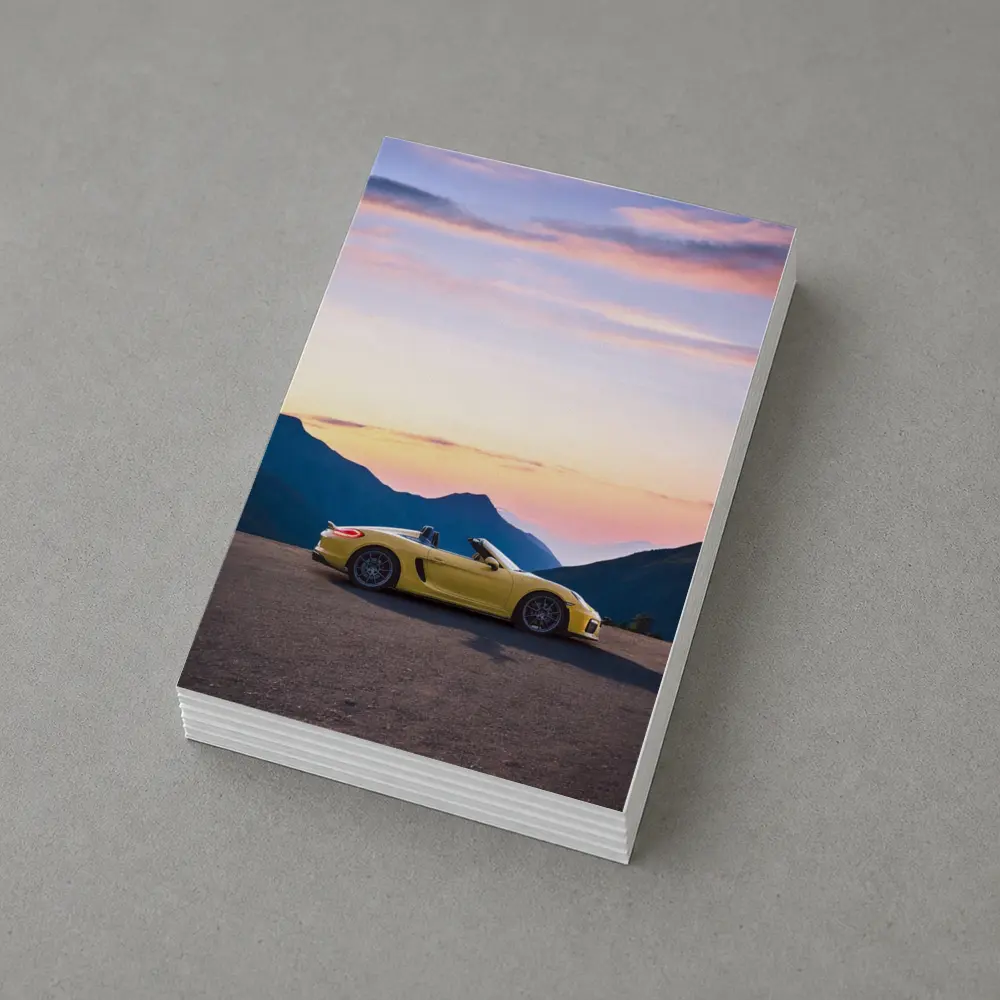 Porsche Boxster Spyder Yellow Mountain Sunset – Postcards