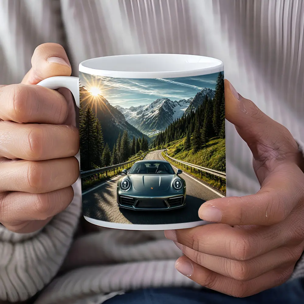 Porsche 911 on Scenic Mountain Road – Mugs