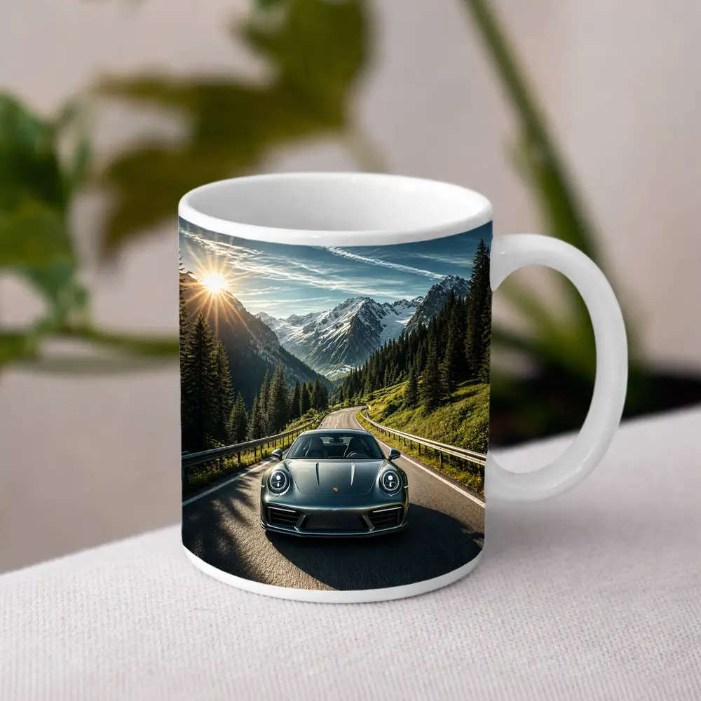 Porsche 911 on Scenic Mountain Road – Mugs