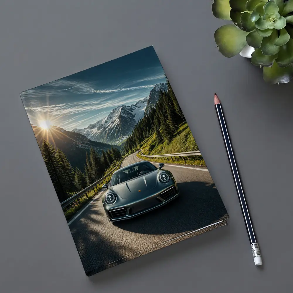 Porsche 911 on Scenic Mountain Road – Notebooks