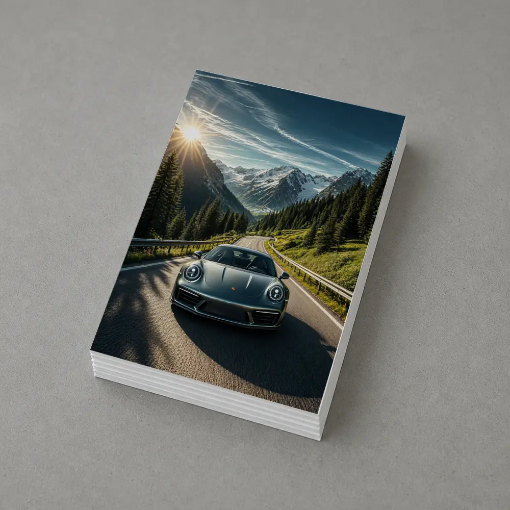 Porsche 911 on Scenic Mountain Road – Postcards