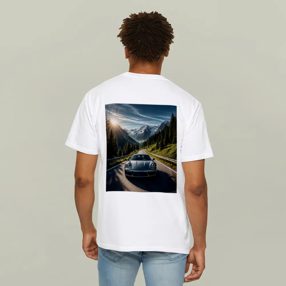 Porsche 911 on Scenic Mountain Road – T-Shirts
