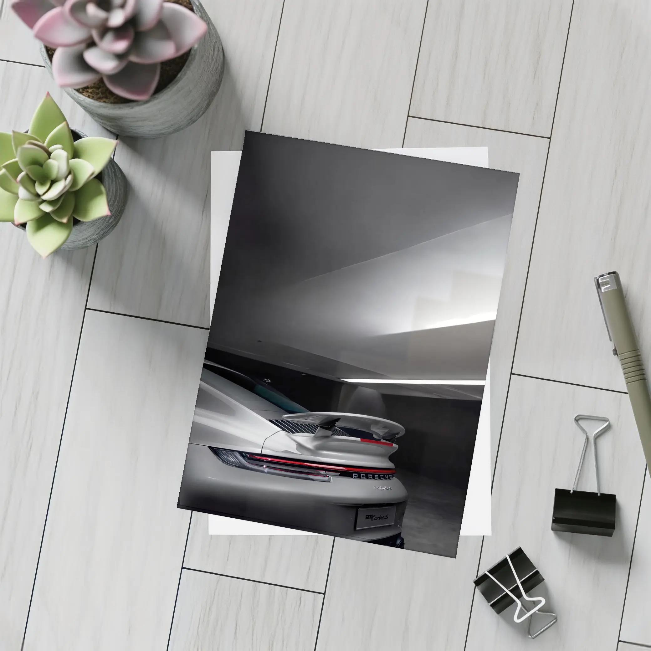 Porsche 911 Rear Spoiler Dark Garage – Postcards