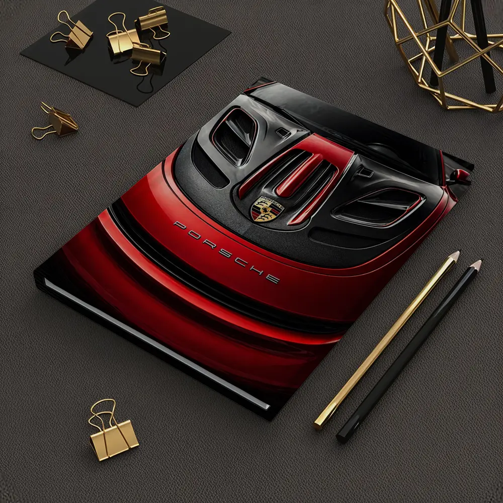 Porsche 911 Red Carbon Hood Close Up – Notebooks