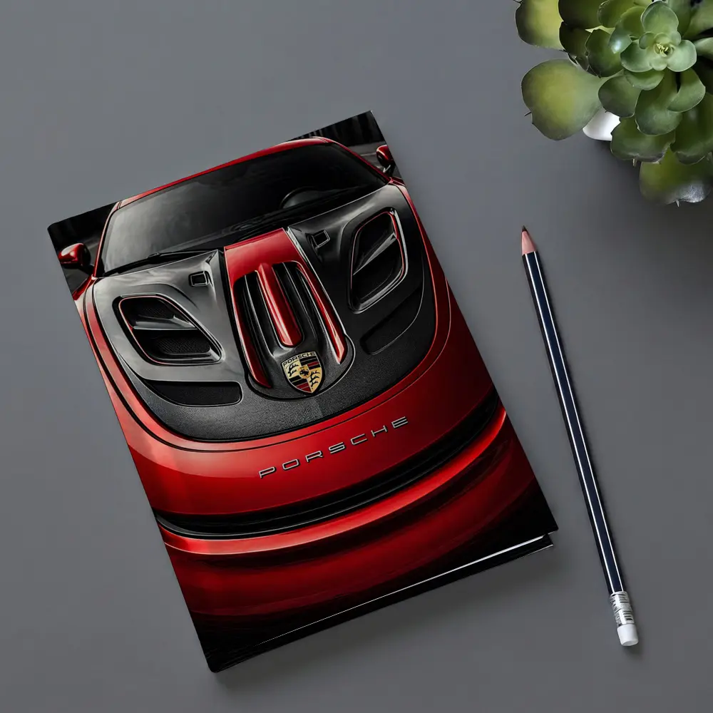 Porsche 911 Red Carbon Hood Close Up – Notebooks