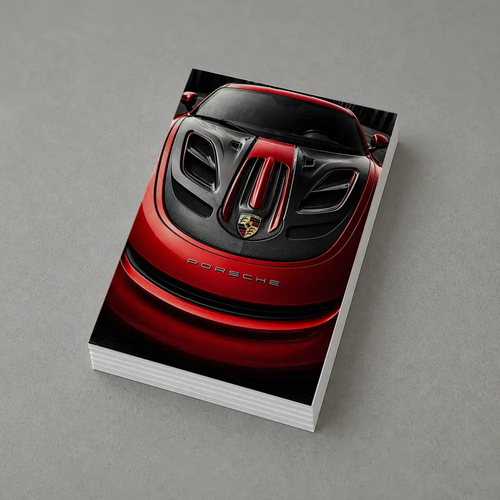 Porsche 911 Red Carbon Hood Close Up – Postcards