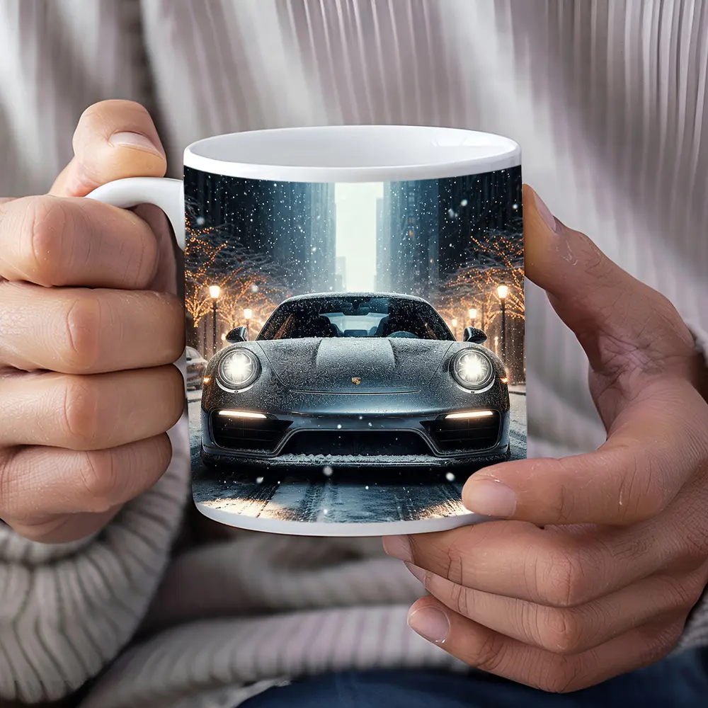 Porsche 911 Turbo Snowy City Street – Mugs