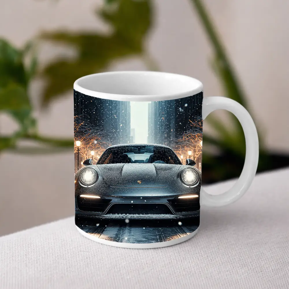 Porsche 911 Turbo Snowy City Street – Mugs