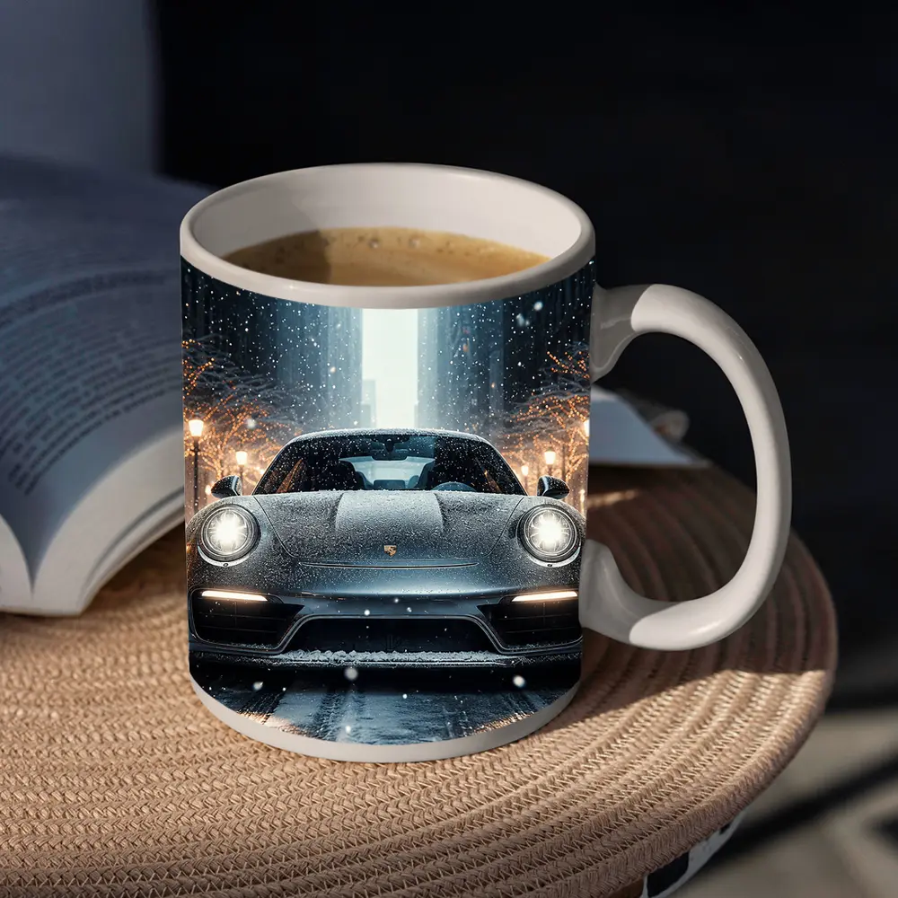 Porsche 911 Turbo Snowy City Street – Mugs