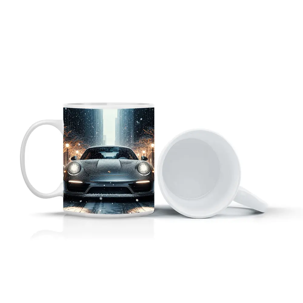 Porsche 911 Turbo Snowy City Street – Mugs