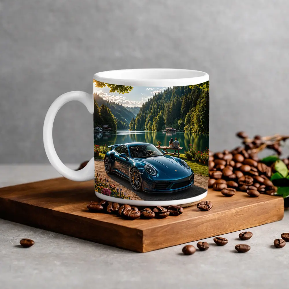 Porsche 911 Turbo S Blue Lake Forest – Mugs