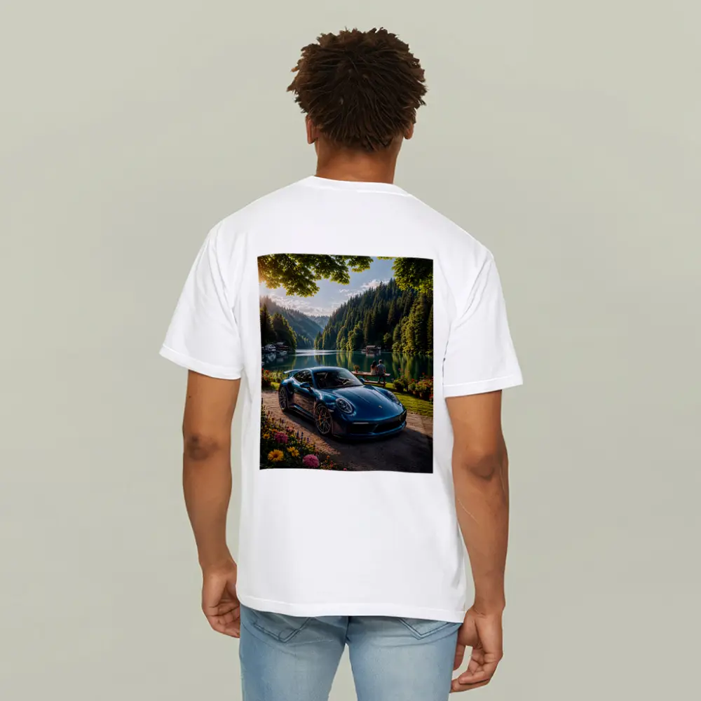 Porsche 911 Turbo S Blue Lake Forest – T-Shirts