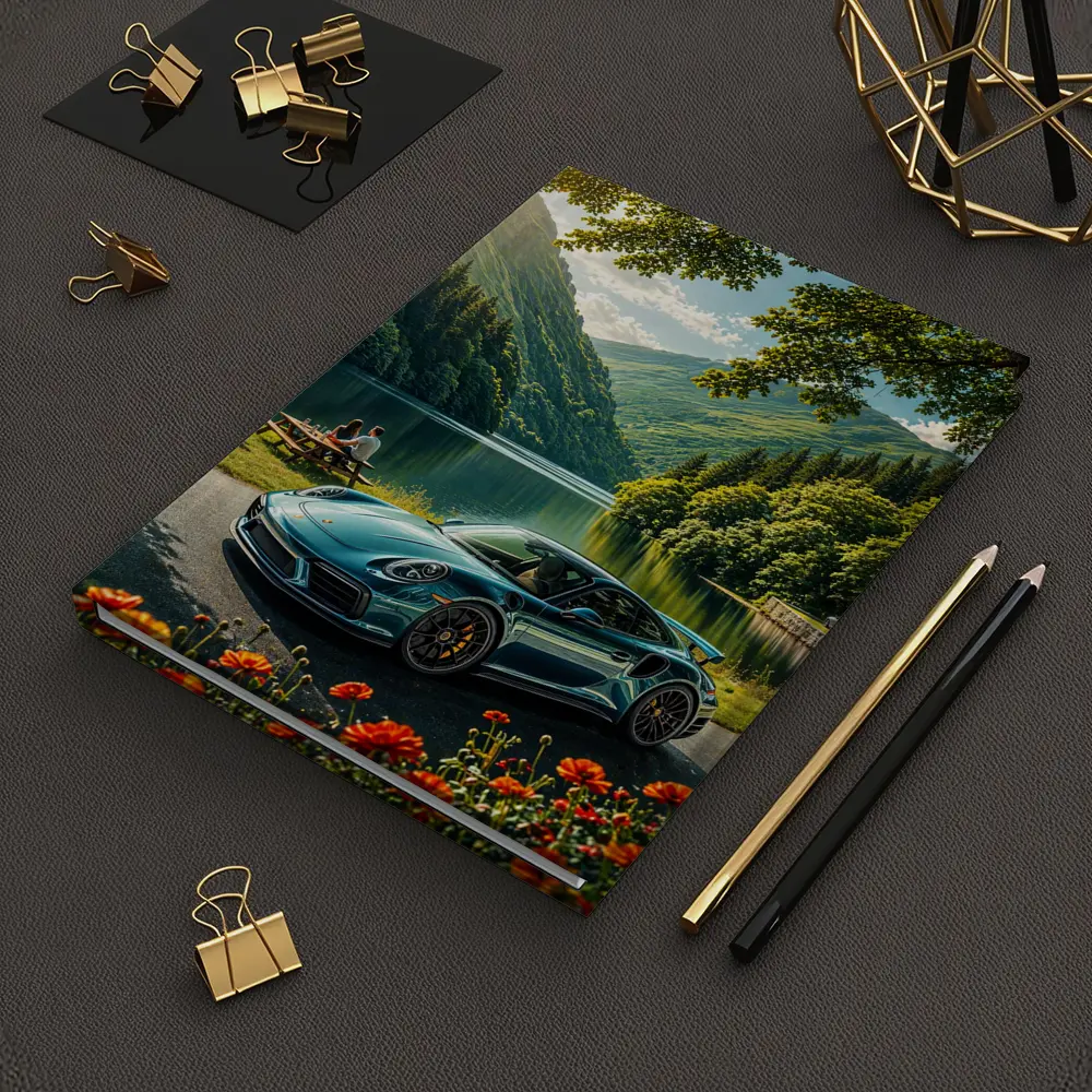 Porsche 911 Turbo S Mountain Lake Scene – Notebooks