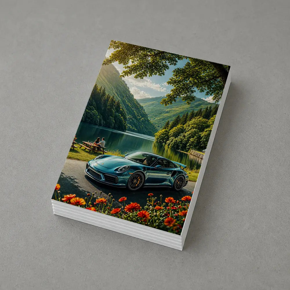 Porsche 911 Turbo S Mountain Lake Scene – Postcards