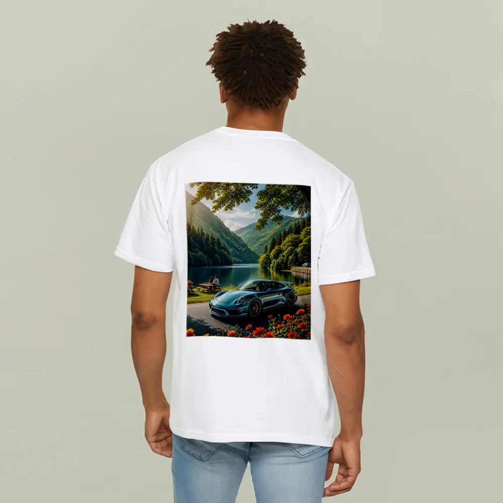 Porsche 911 Turbo S Mountain Lake Scene – T-Shirts