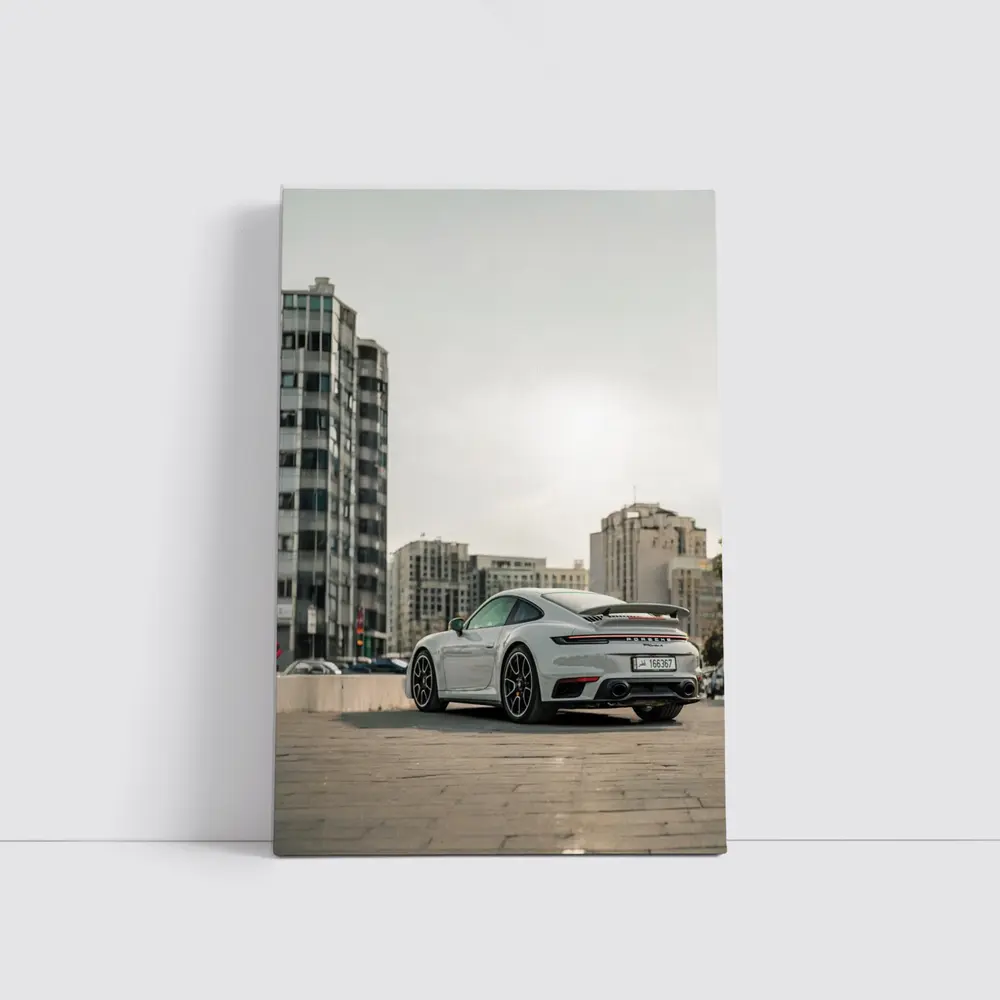 Porsche 911 Turbo S Grey City Street – Wall Art
