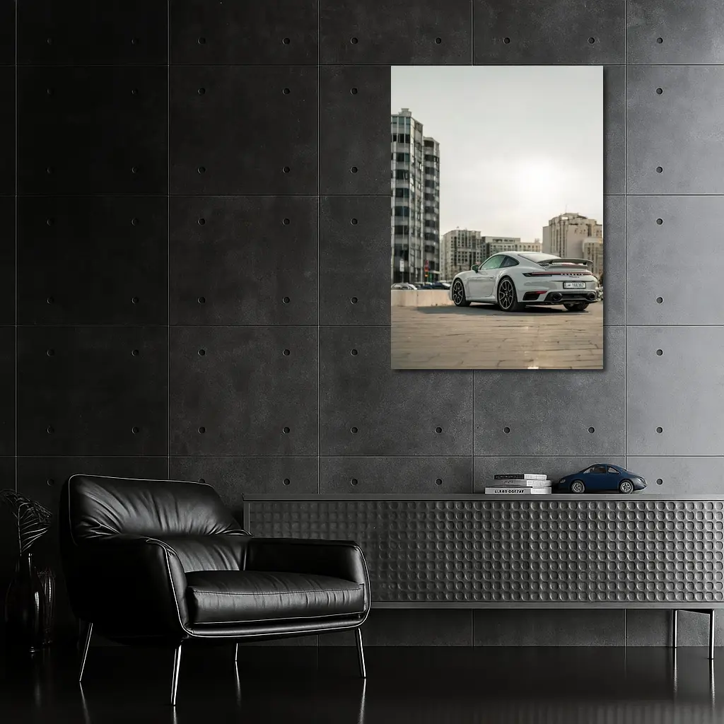 Porsche 911 Turbo S Grey City Street – Wall Art