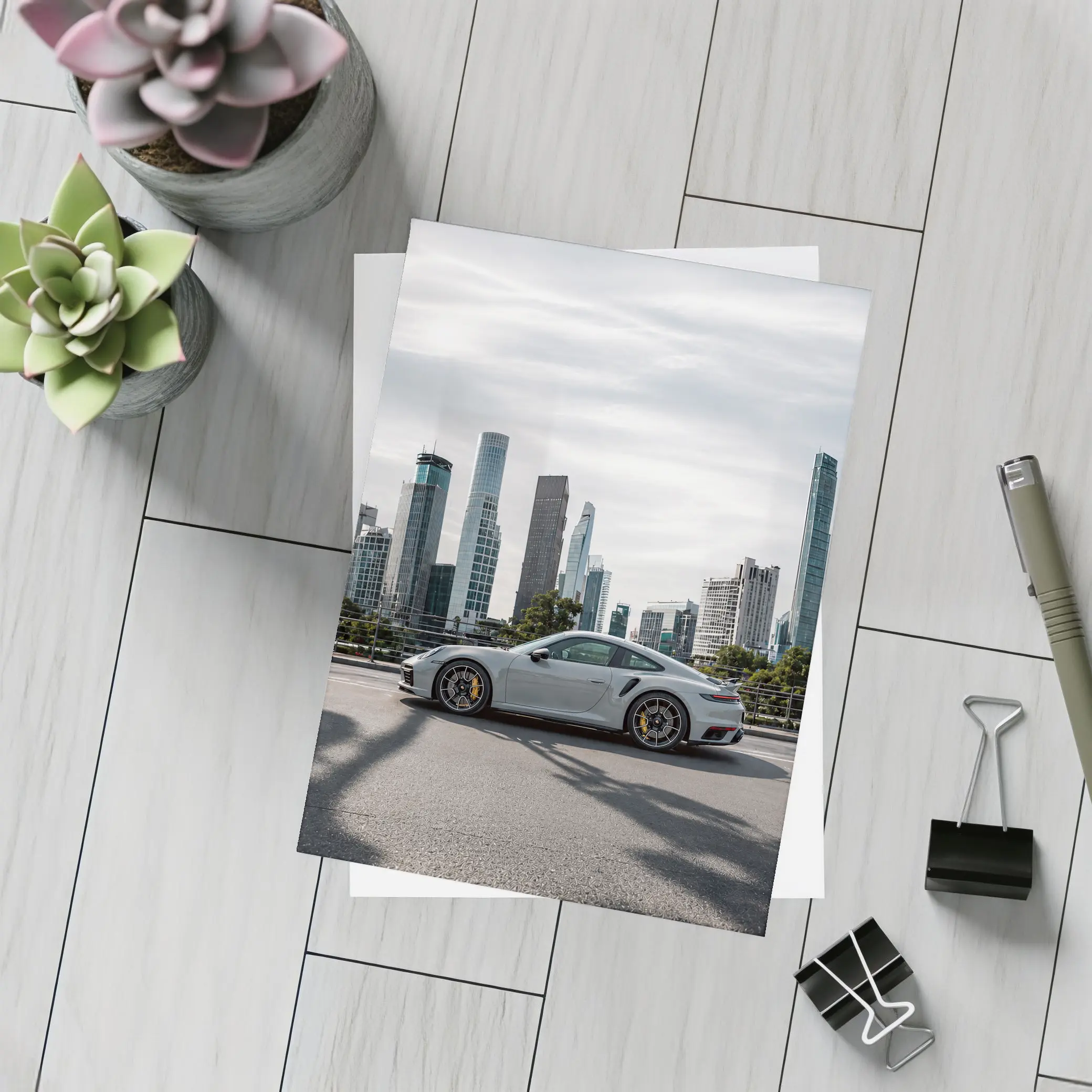 Porsche 911 Turbo S City Skyline – Postcards