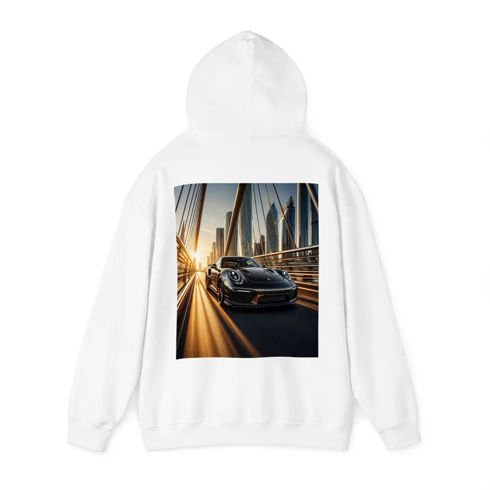 Porsche 911 Turbo S City Bridge Sunset – Hoodies