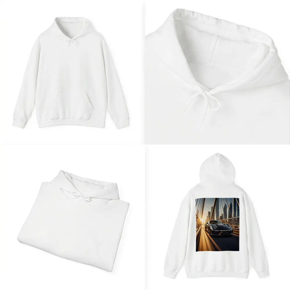 Porsche 911 Turbo S City Bridge Sunset – Hoodies