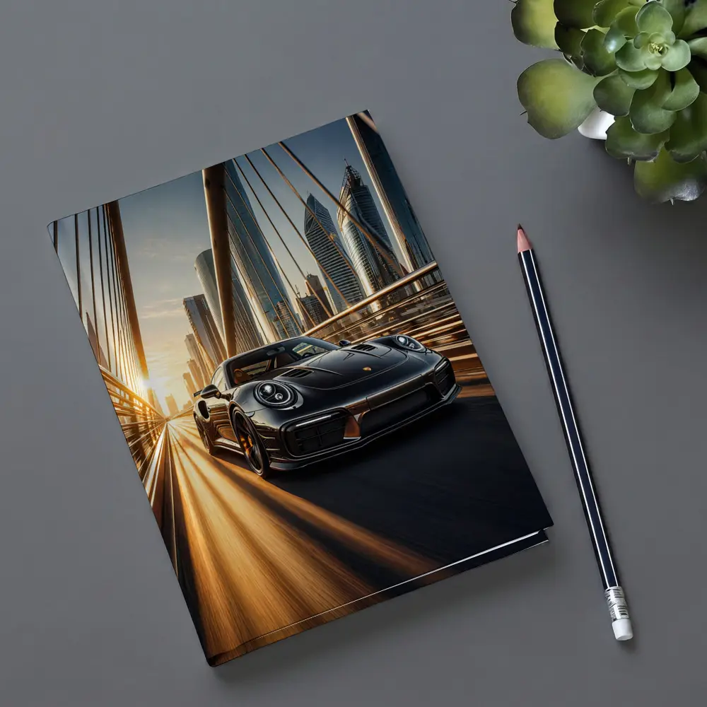 Porsche 911 Turbo S City Bridge Sunset – Notebooks