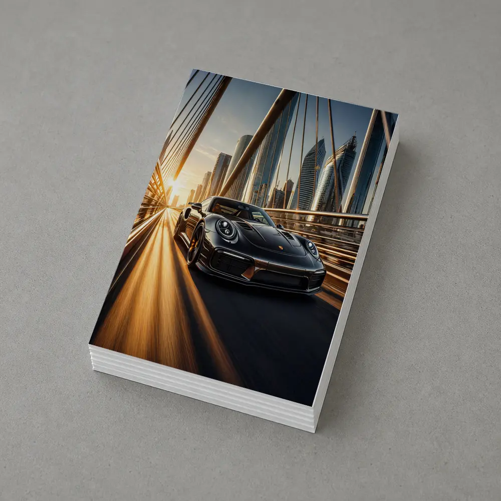 Porsche 911 Turbo S City Bridge Sunset – Postcards
