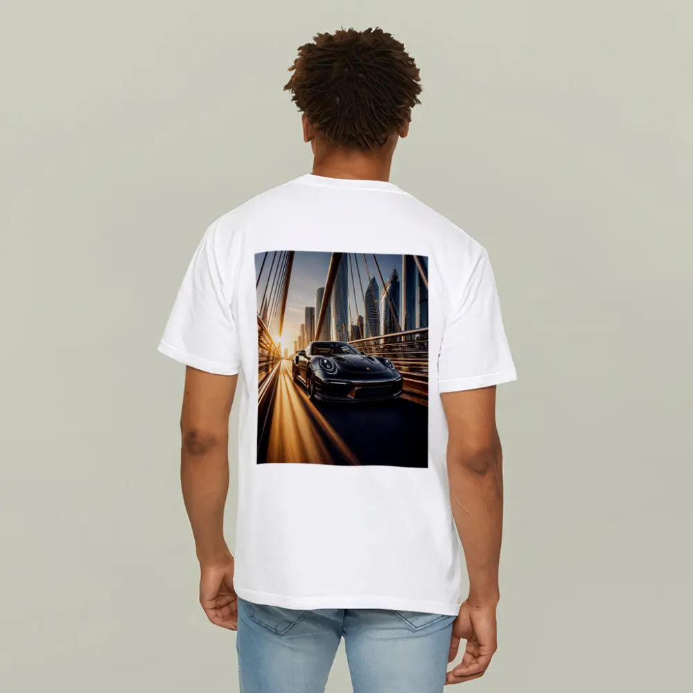 Porsche 911 Turbo S City Bridge Sunset – T-Shirts