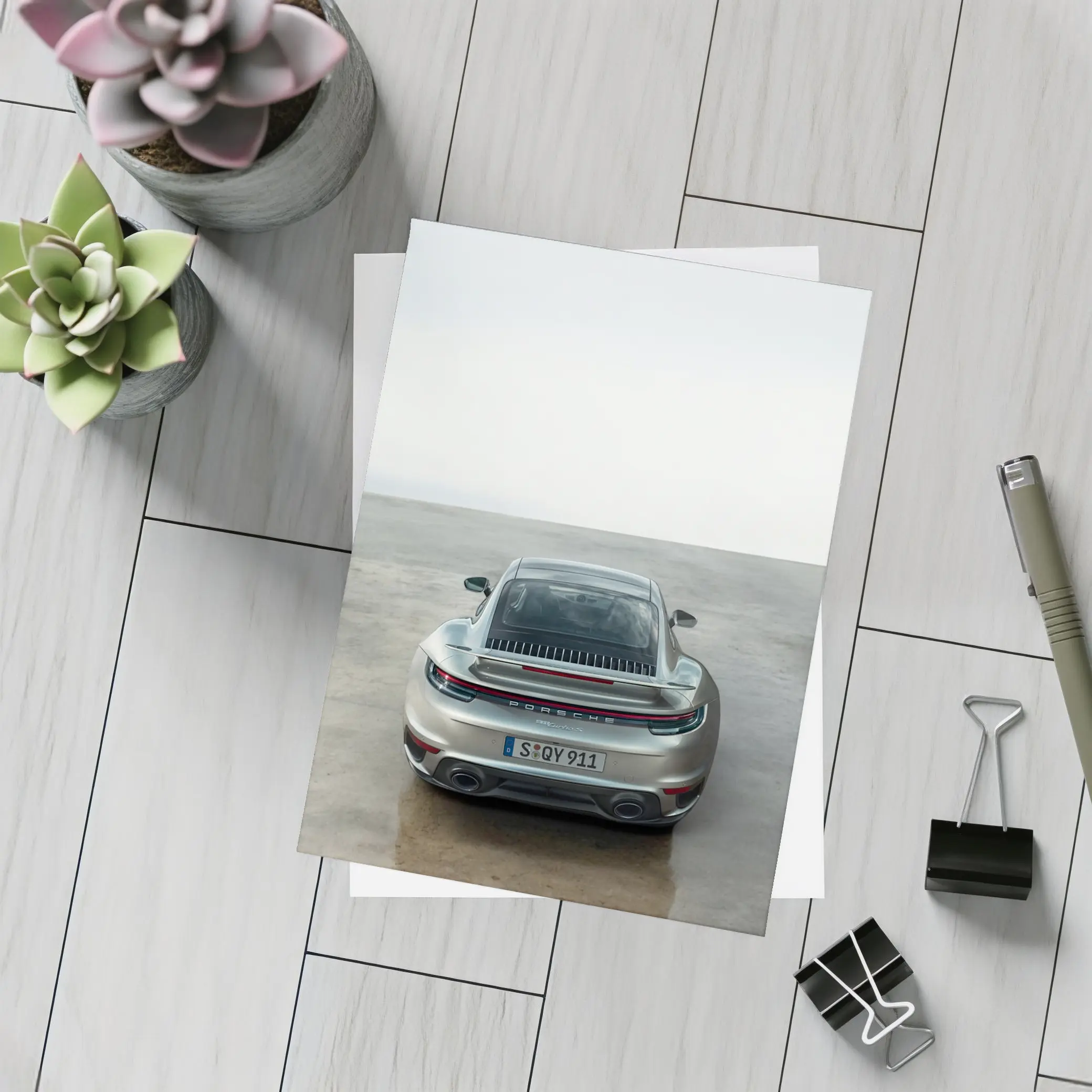 Porsche 911 Turbo S Rear Parking Lot – Postcards