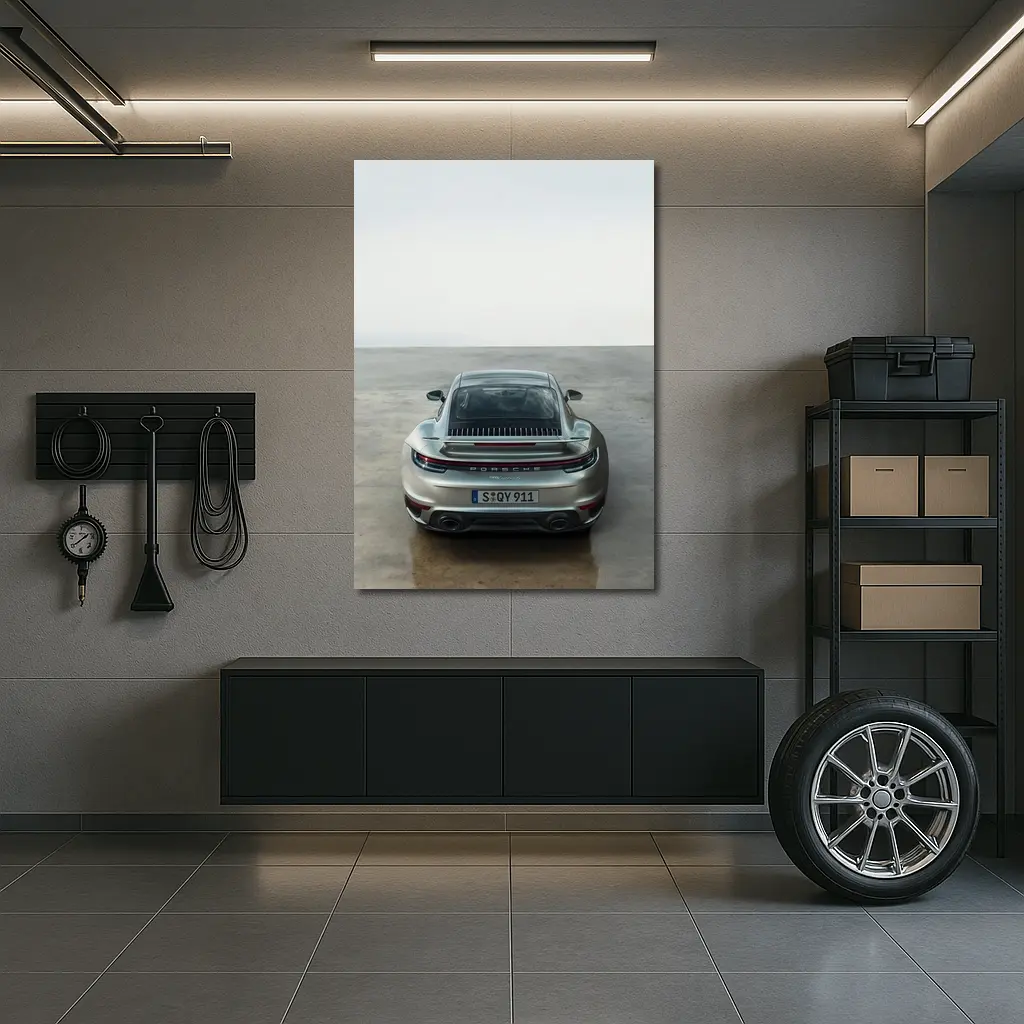 Porsche 911 Turbo S Rear Parking Lot – Wall Art