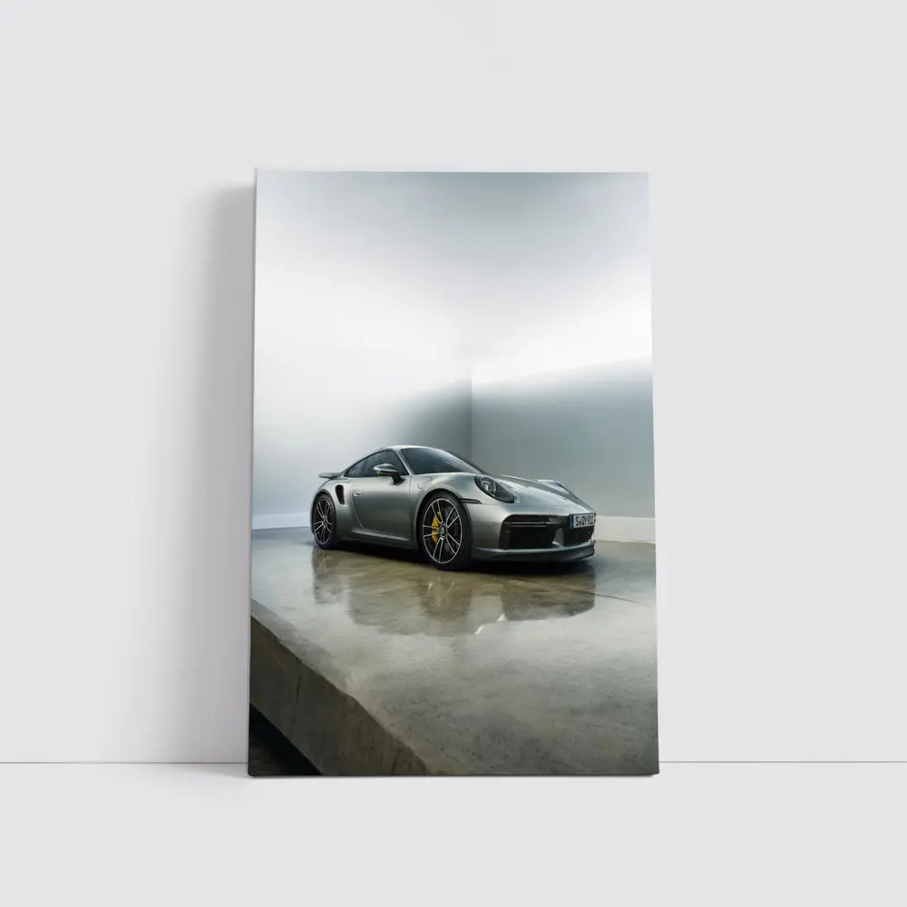 Porsche 911 Turbo S Silver Studio Shot – Wall Art