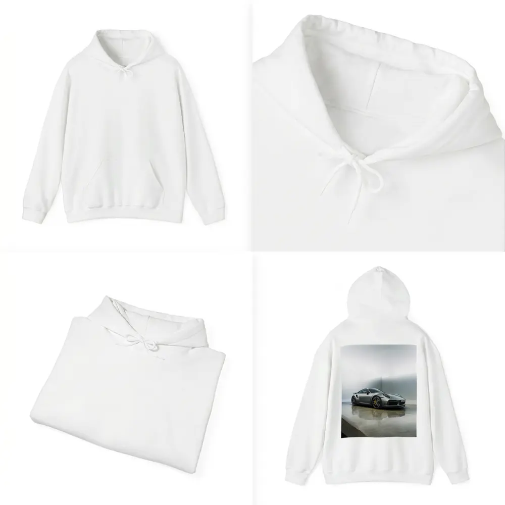 Porsche 911 Turbo S Silver Studio Shot – Hoodies