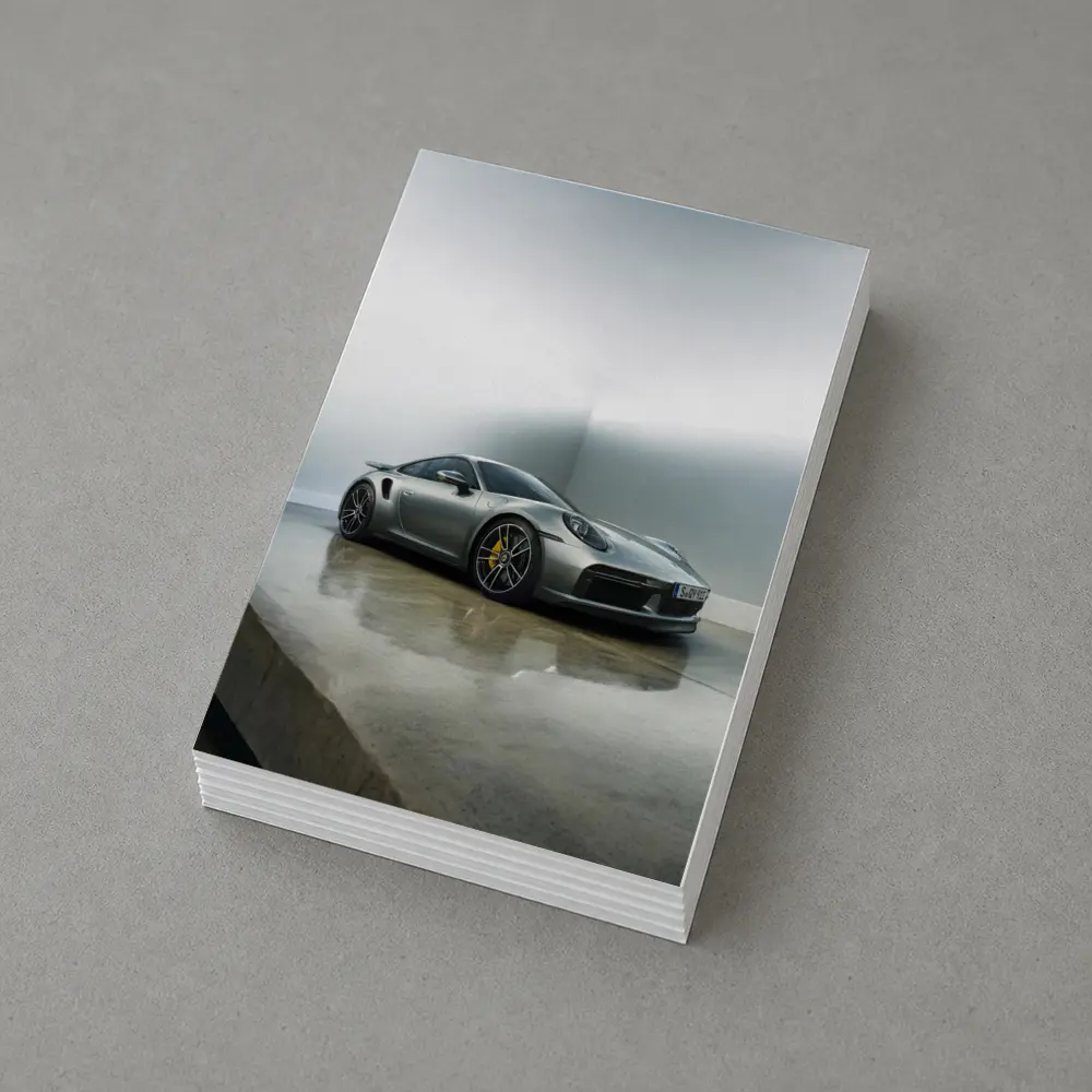 Porsche 911 Turbo S Silver Studio Shot – Postcards