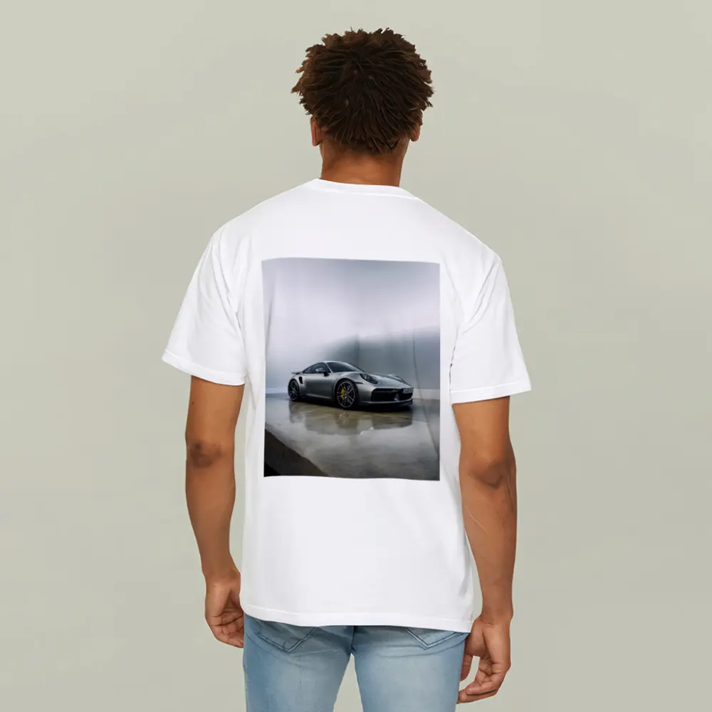 Porsche 911 Turbo S Silver Studio Shot – T-Shirts