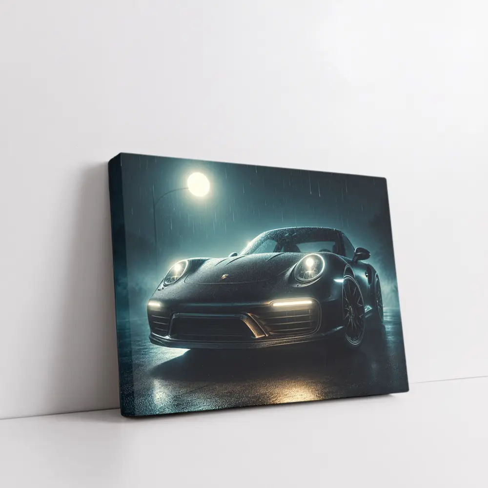 Porsche 911 Turbo Black Rainy Night – Wall Art