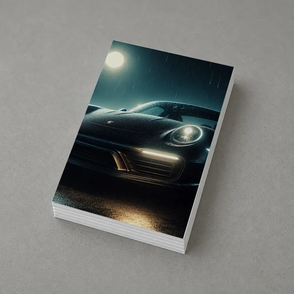 Porsche 911 Turbo Black Rainy Night – Postcards