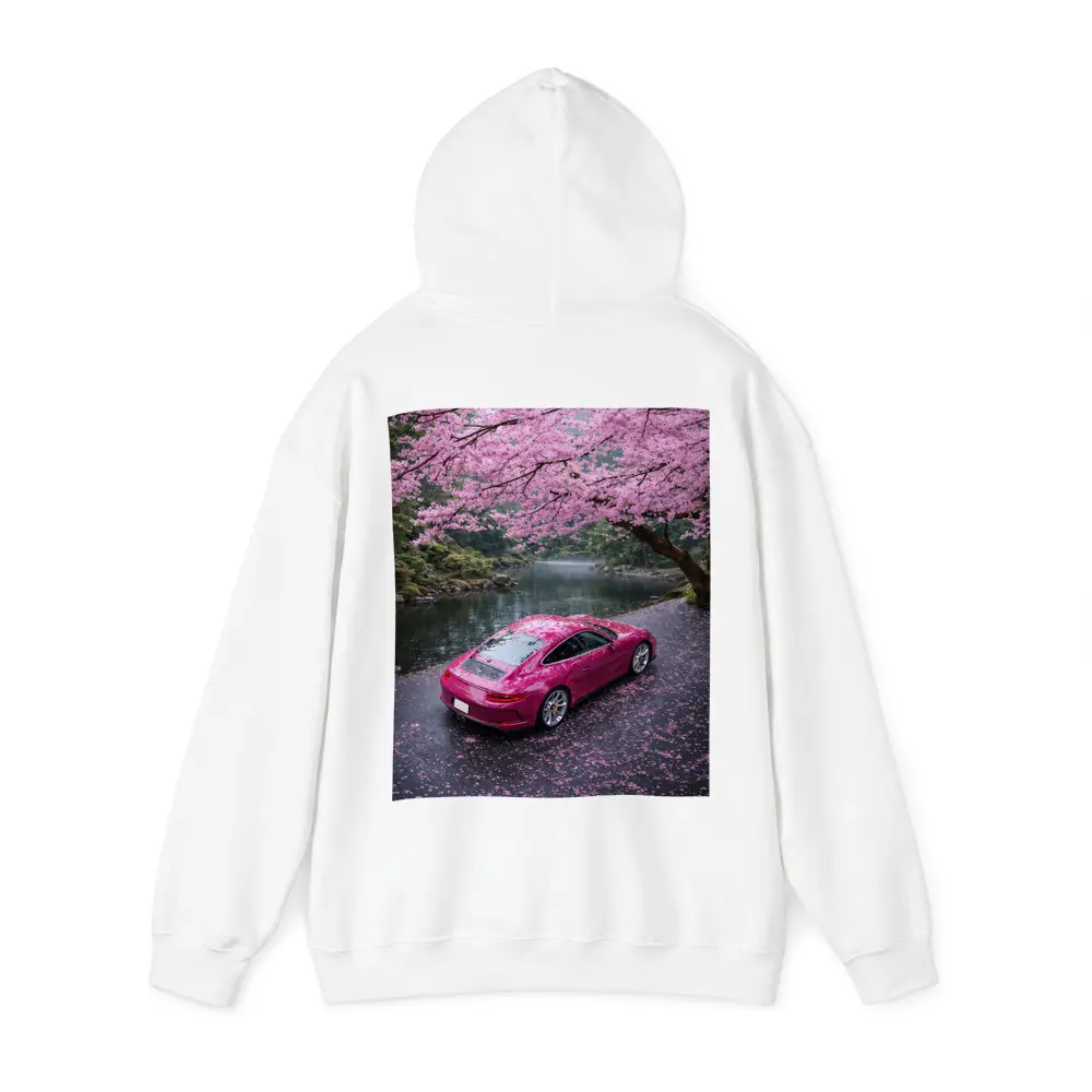 Pink Porsche 911 Under Cherry Blossom Trees – Hoodies