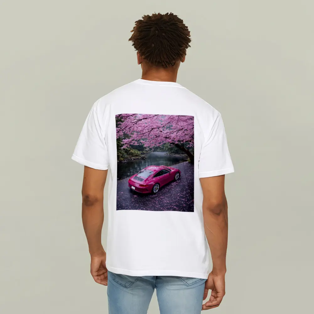 Pink Porsche 911 Under Cherry Blossom Trees – T-Shirts