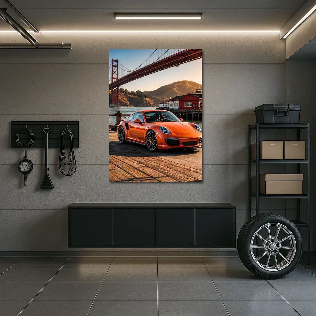 Porsche 911 Turbo Golden Gate Bridge – Wall Art
