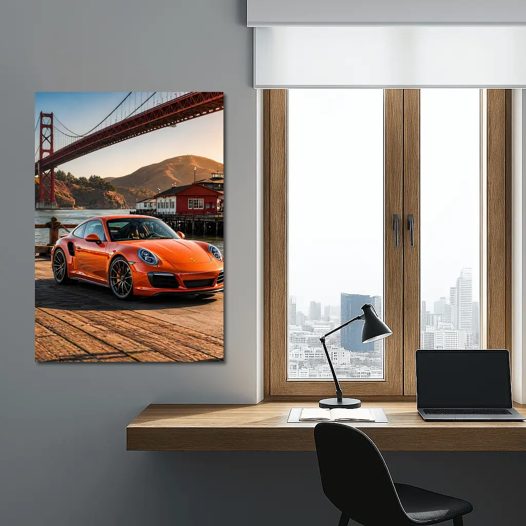 Porsche 911 Turbo Golden Gate Bridge – Wall Art