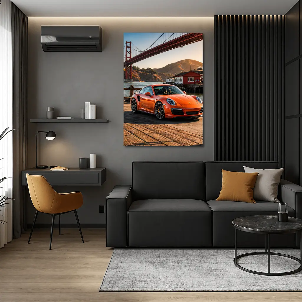 Porsche 911 Turbo Golden Gate Bridge – Wall Art