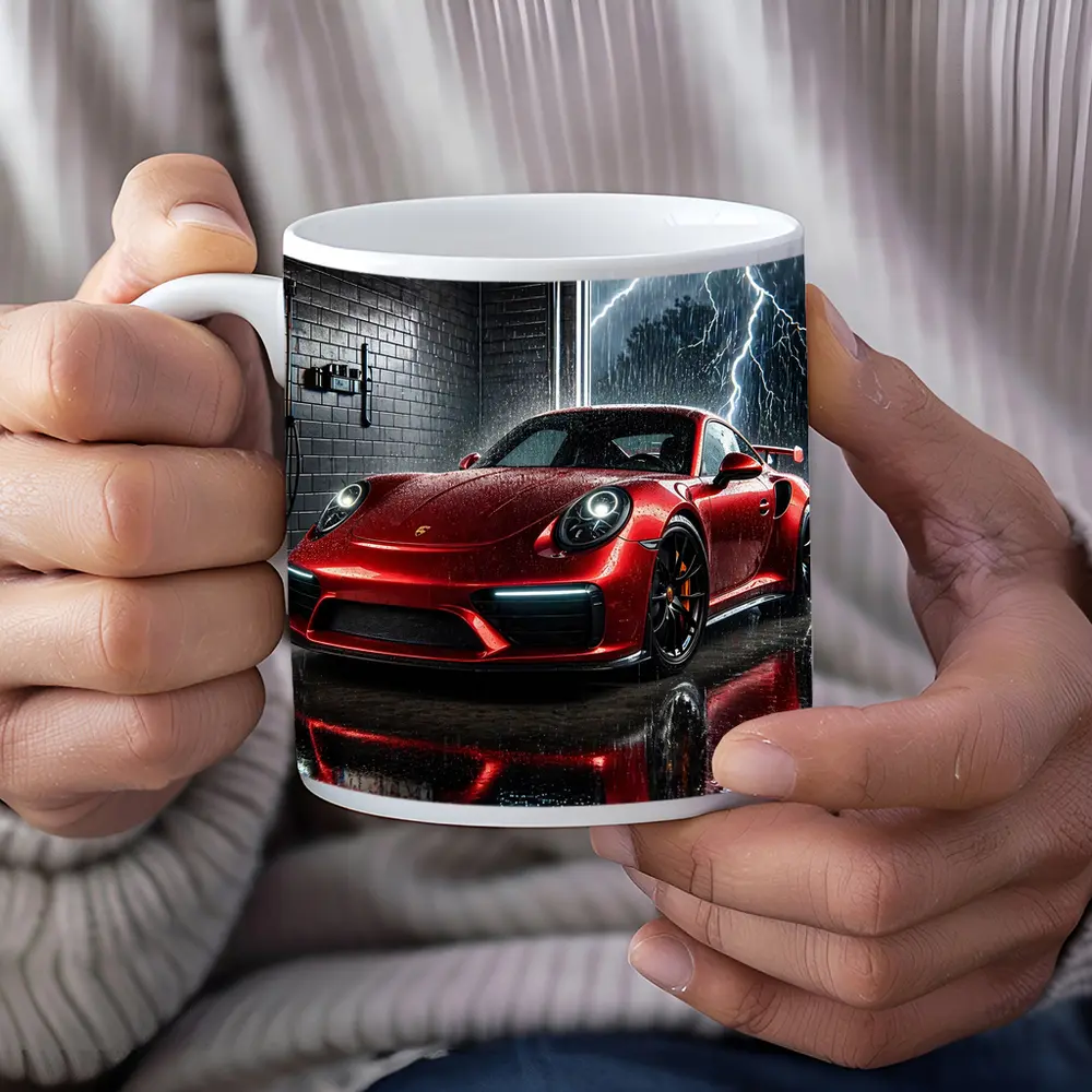 Red Porsche 911 GT2 RS Rain Storm – Mugs
