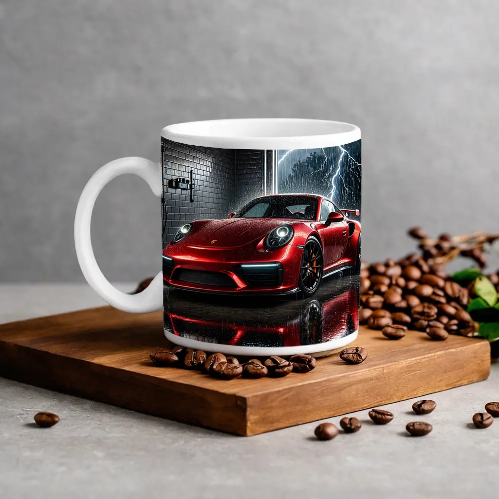 Red Porsche 911 GT2 RS Rain Storm – Mugs