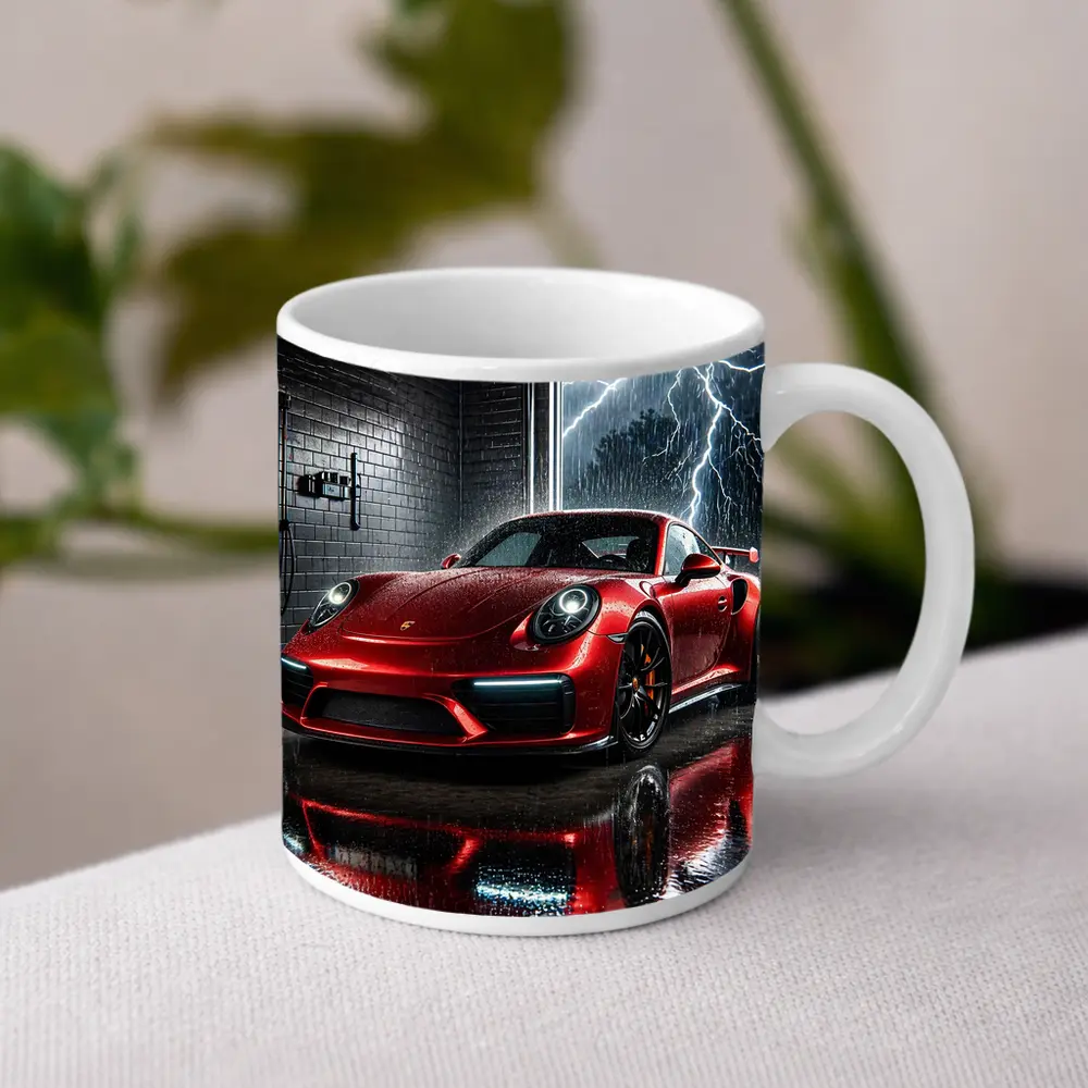 Red Porsche 911 GT2 RS Rain Storm – Mugs