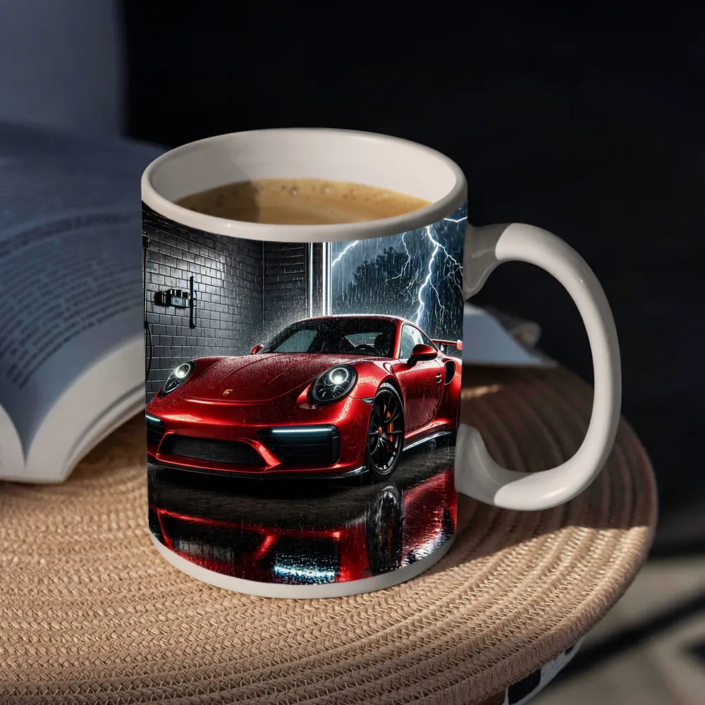 Red Porsche 911 GT2 RS Rain Storm – Mugs