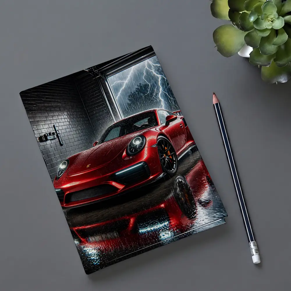 Red Porsche 911 GT2 RS Rain Storm – Notebooks