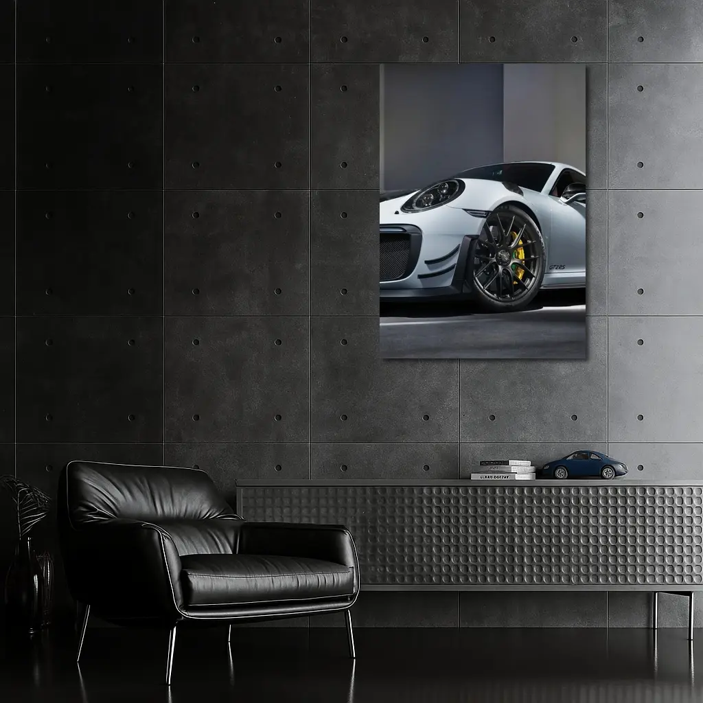 Porsche 911 GT2 RS Silver Garage – Wall Art